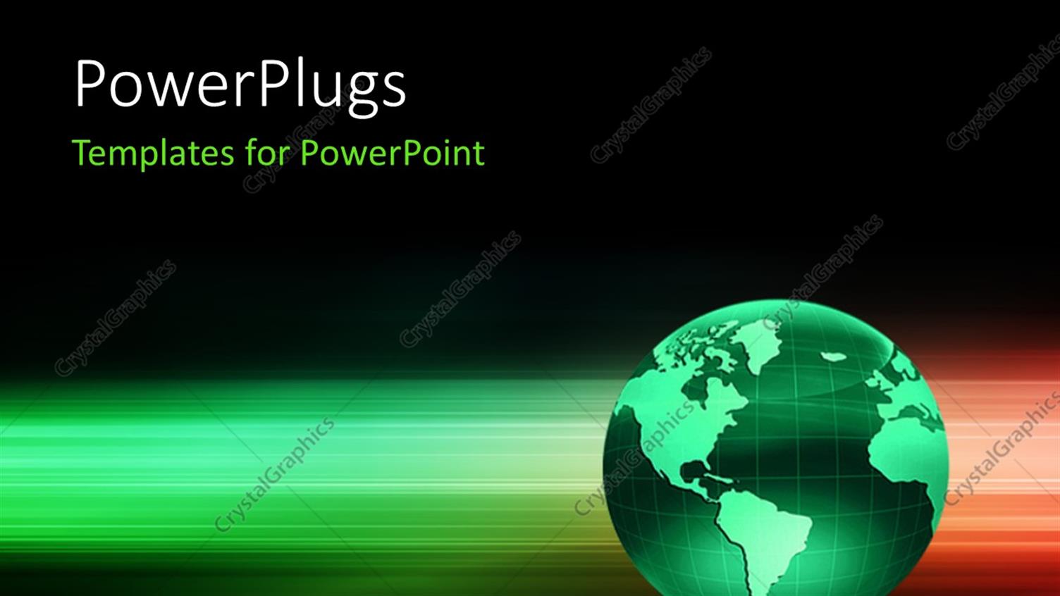 Featuring 3D Green Globe on an Abstract Motion Background