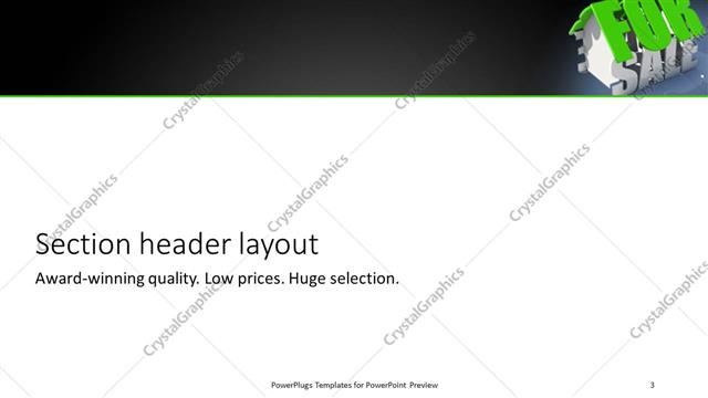 Section Header presentation slide layout