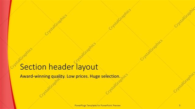 Section Header presentation slide layout