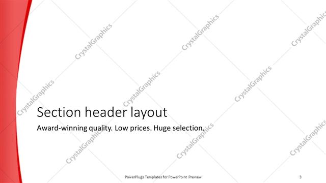 Section Header presentation slide layout