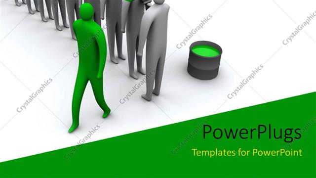  Presentation with human being - 3D human characters being painted in green with white color