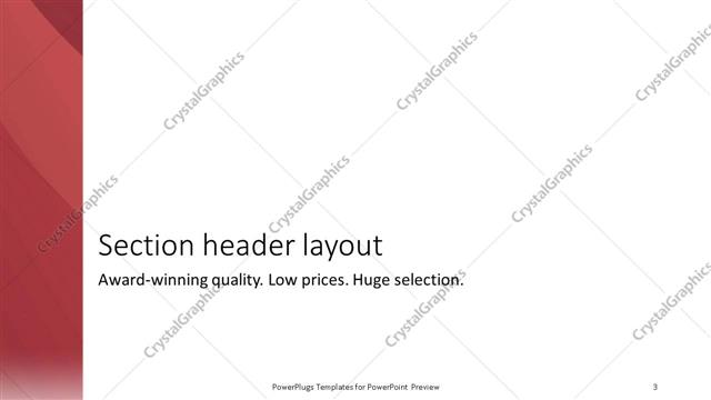 Section Header presentation slide layout