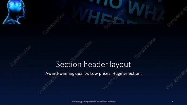 Section Header presentation slide layout