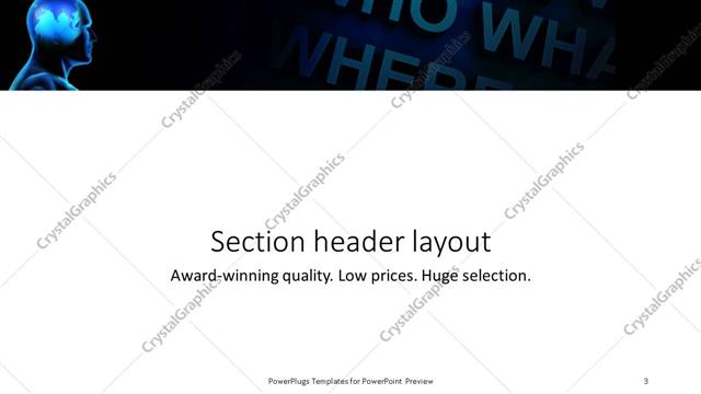 Section Header presentation slide layout