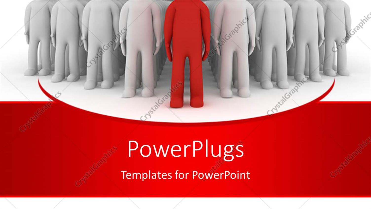 Featuring 3d Humanoid in Red Ahead of a Group of Whites Depicting Leadership Concept