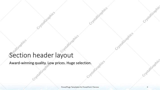 Section Header presentation slide layout