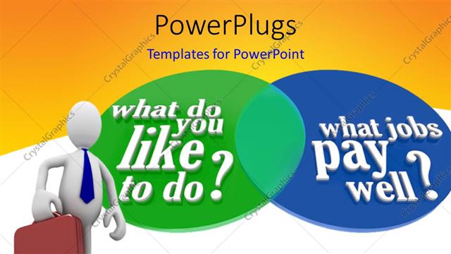  Presentation with choice - 3D man carrying briefcase with overlapping colored circles?
