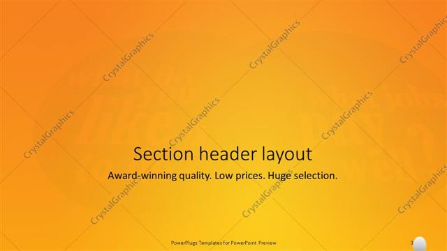 Section Header presentation slide layout