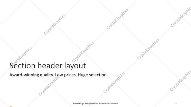 Section Header presentation slide layout