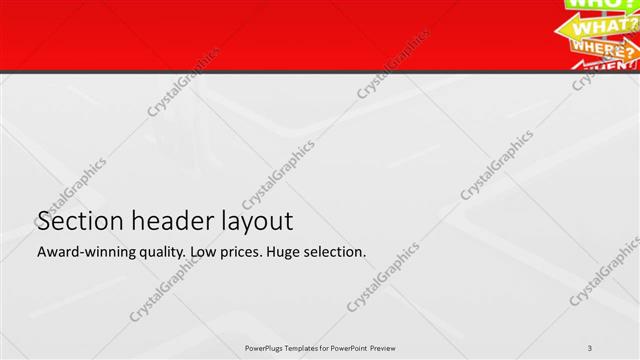 Section Header presentation slide layout