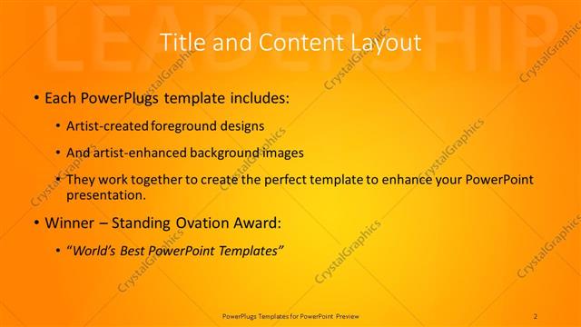 Title and Content presentation slide layout