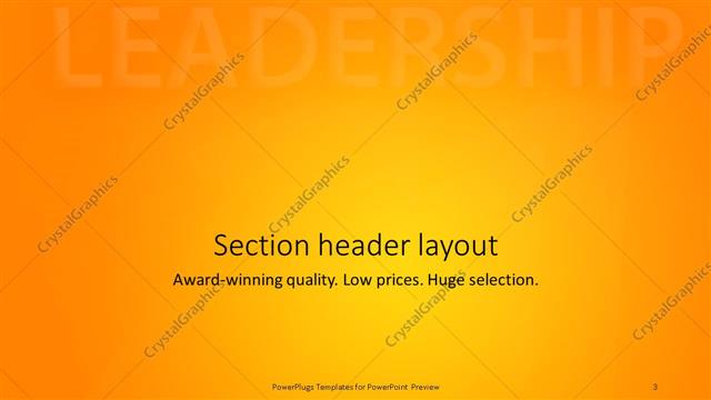 Section Header presentation slide layout
