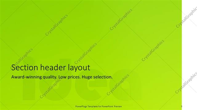 Section Header presentation slide layout
