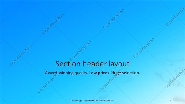 Section Header presentation slide layout