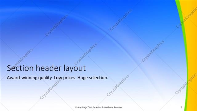 Section Header presentation slide layout