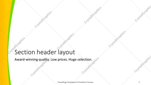 Section Header presentation slide layout