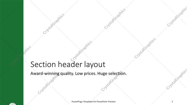 Section Header presentation slide layout