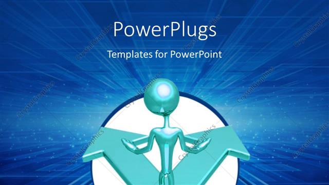  Presentation with path - 3D man reaches crossroad depicting different life paths and choices