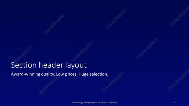 Section Header presentation slide layout