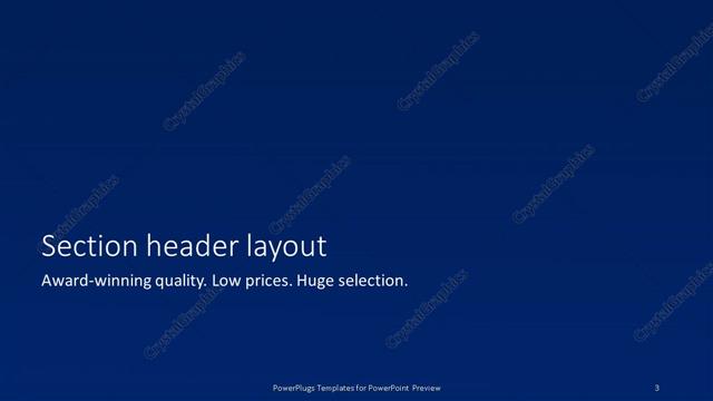 Section Header presentation slide layout