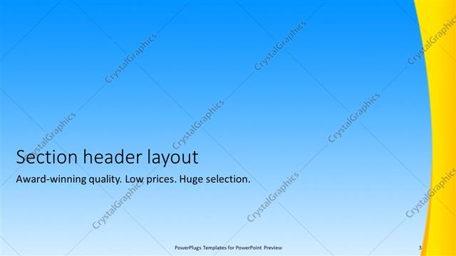 Section Header presentation slide layout