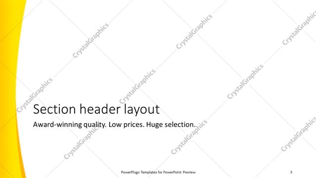 Section Header presentation slide layout