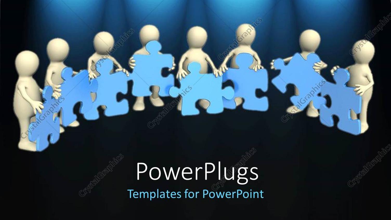 Featuring 3D Men Holding Jigsaw Puzzle Pieces on Black Background