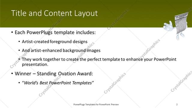 Title and Content presentation slide layout