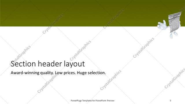 Section Header presentation slide layout