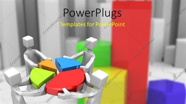  Presentation with team working together - 3D men working as team putting colorful pie chart pieces together?