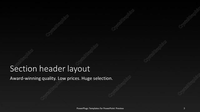 Section Header presentation slide layout