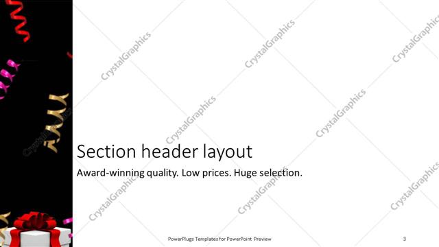 Section Header presentation slide layout
