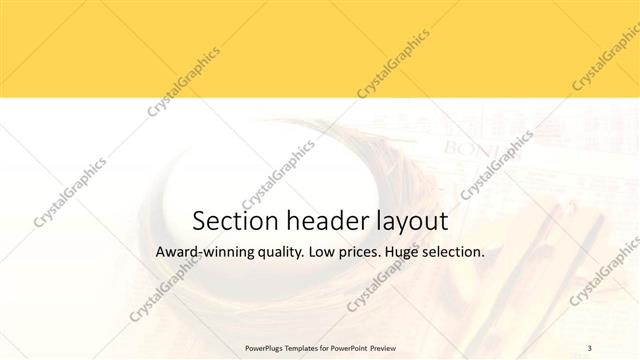 Section Header presentation slide layout