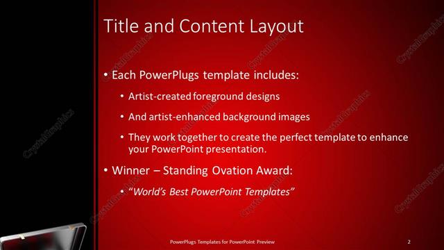 Title and Content presentation slide layout