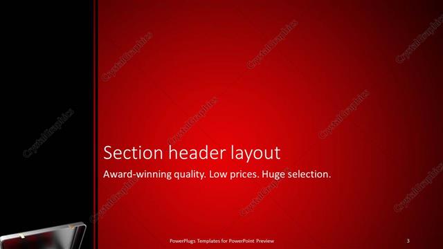 Section Header presentation slide layout