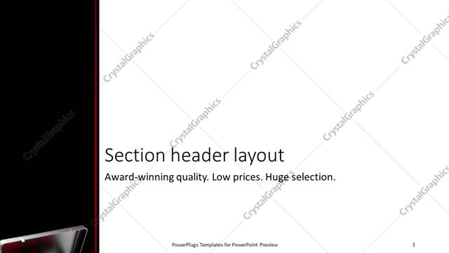 Section Header presentation slide layout