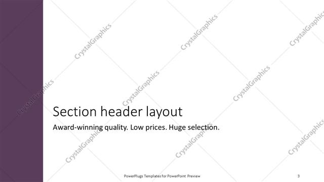 Section Header presentation slide layout