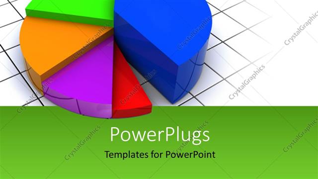 Presentation with pie chart - 3D pie diagram, with green color