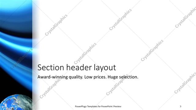 Section Header presentation slide layout