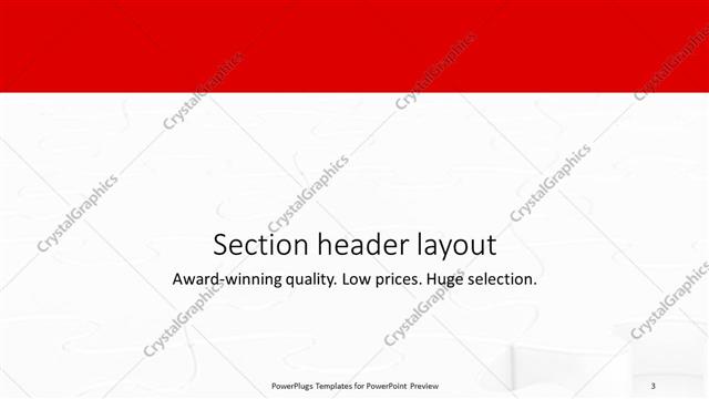 Section Header presentation slide layout