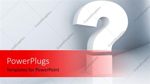  Presentation with question - 3D Question Mark in a corridor with white walls