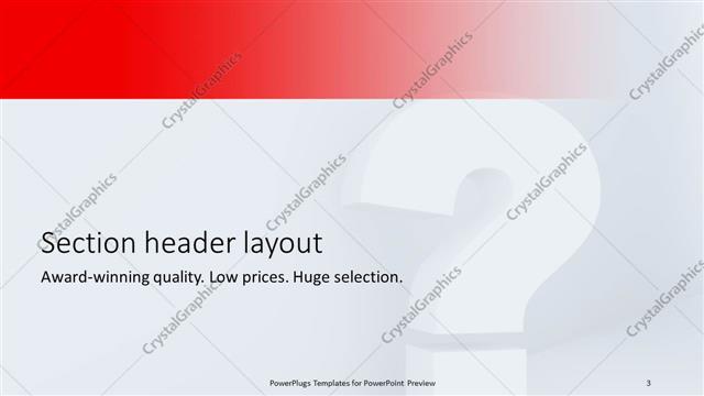 Section Header presentation slide layout