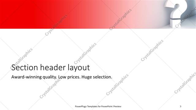 Section Header presentation slide layout