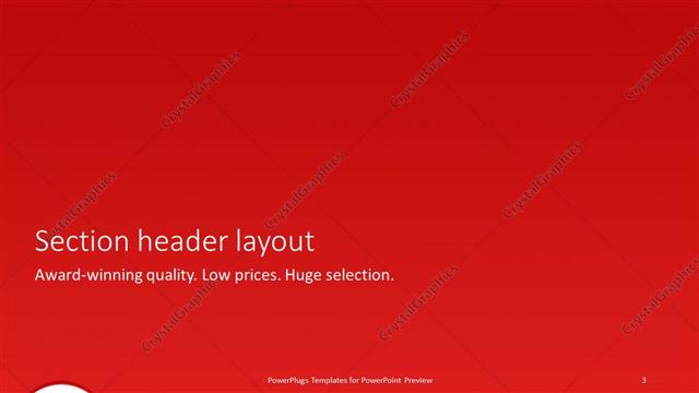 Section Header presentation slide layout