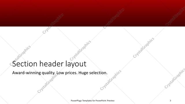 Section Header presentation slide layout