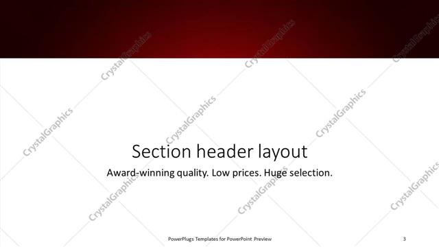 Section Header presentation slide layout