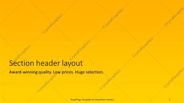 Section Header presentation slide layout