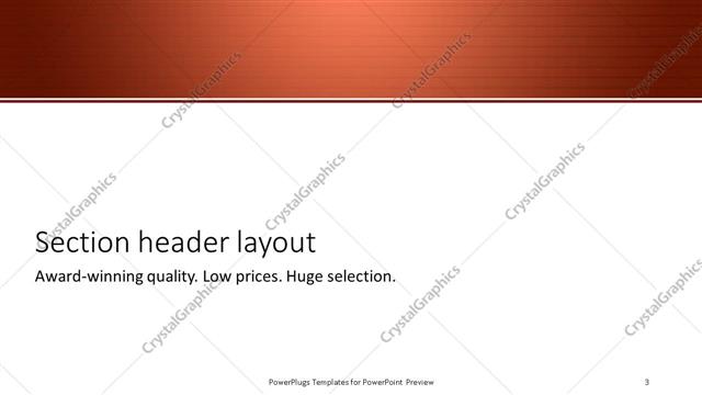 Section Header presentation slide layout