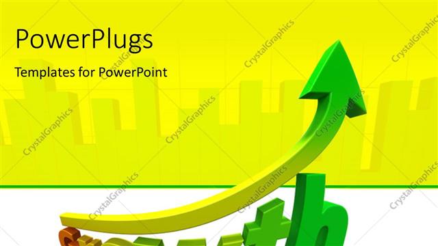  Presentation with growth - 3D rendering of word GROWTH with upward arrow over white background