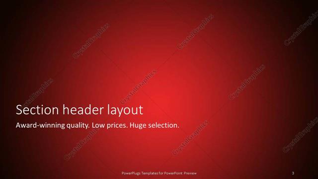 Section Header presentation slide layout